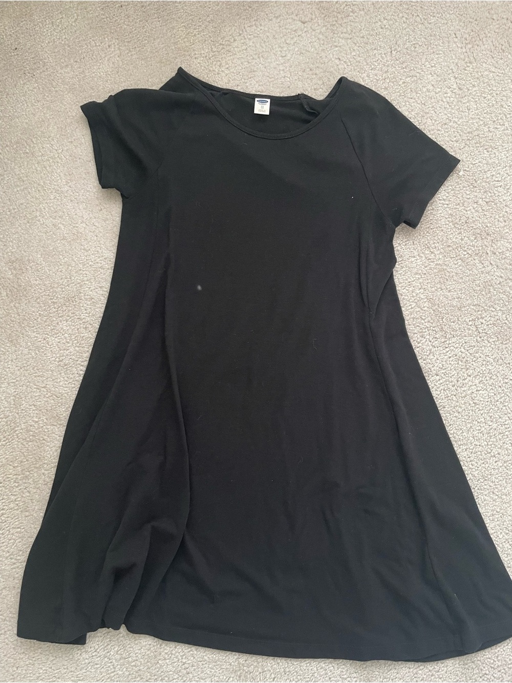 Old Navy Black Short Sleeve Mini T-shirt Dress Flowy Casual Womens